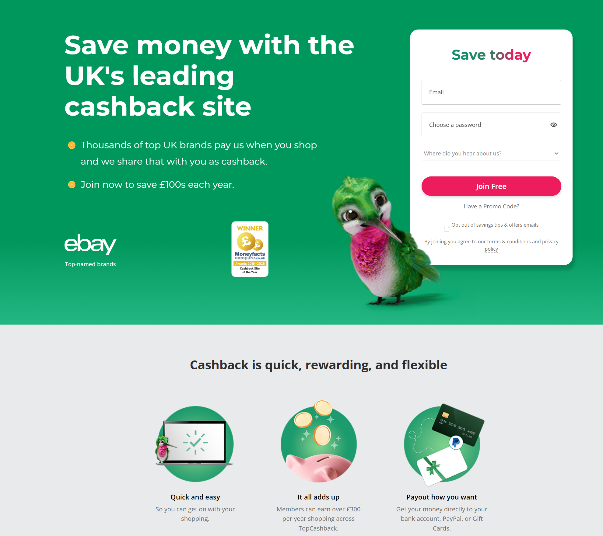 Example of how the legacy page looked