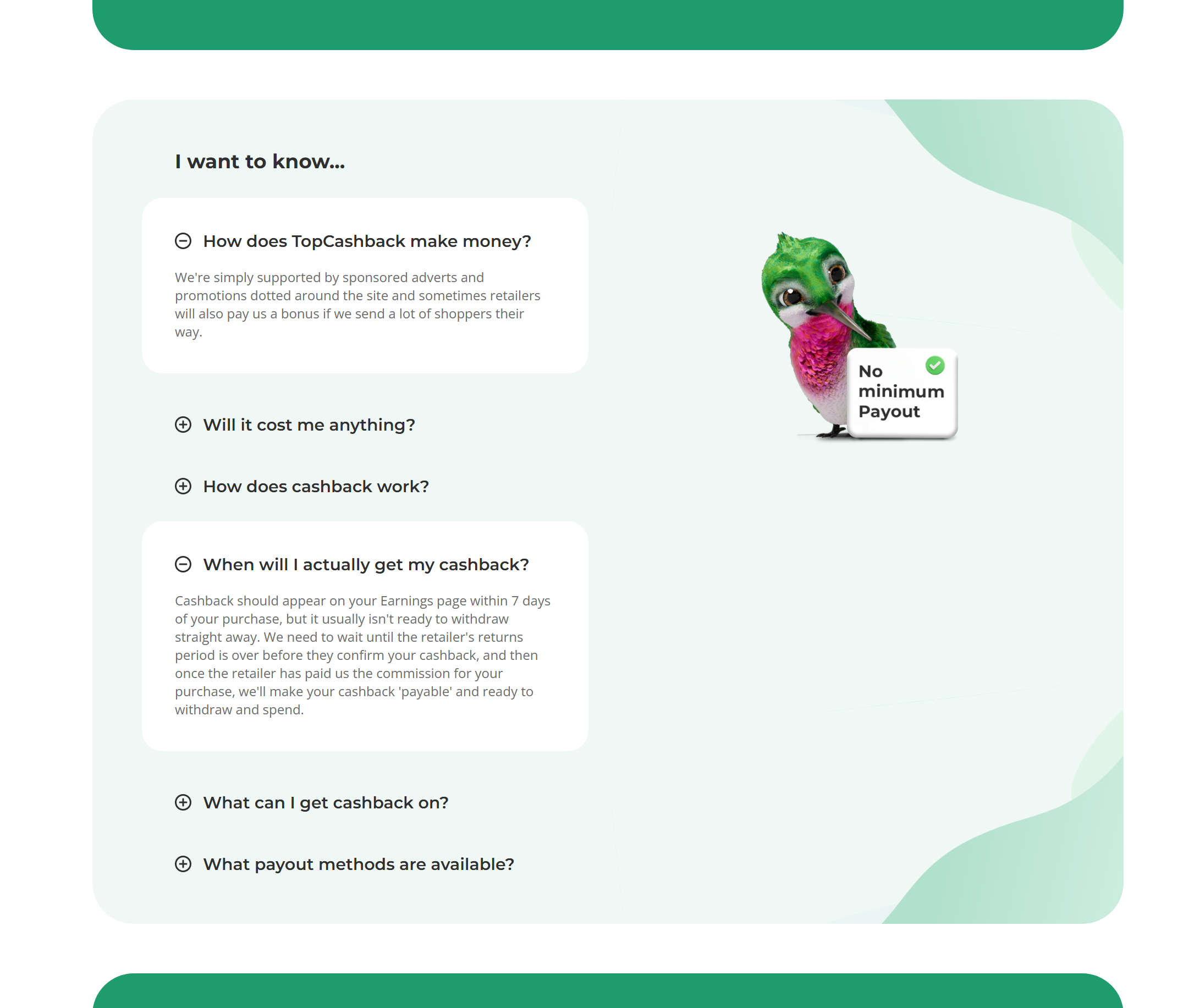 Example of how the redesigned page looks