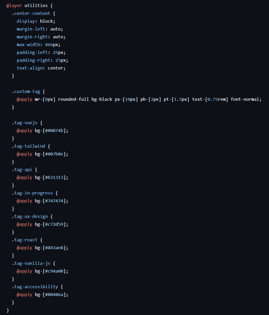 Example of global style overrides and @applys
